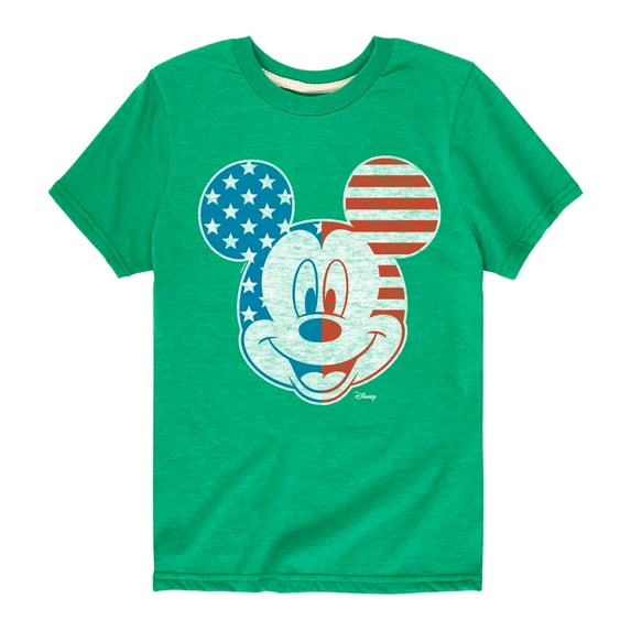 Disney - Americana - Mickey Face Stars And Stripes - Toddler And Youth Short Sleeve Graphic T-Shirt