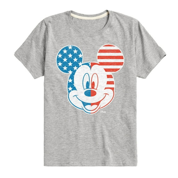 Disney - Americana - Mickey Face Stars And Stripes - Toddler And Youth Short Sleeve Graphic T-Shirt