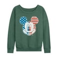 thumbnail image 1 of Disney - Americana - Mickey Face Stars And Stripes - Women's Lightweight French Terry Long Sleeve Shirt, 1 of 5