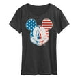 thumbnail image 1 of Disney - Americana - Mickey Face Stars And Stripes - Women's Short Sleeve Graphic T-Shirt, 1 of 4