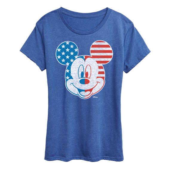 Disney - Americana - Mickey Face Stars And Stripes - Women's Short Sleeve Graphic T-Shirt