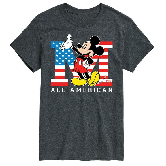 Disney - Americana - Mickey Flag All American - Adult Short Sleeve Graphic T-Shirt