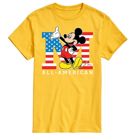 Disney - Americana - Mickey Flag All American - Adult Short Sleeve Graphic T-Shirt