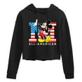 thumbnail image 1 of Disney - Americana - Mickey Flag All American - Juniors Cropped Pullover Hoodie, 1 of 5