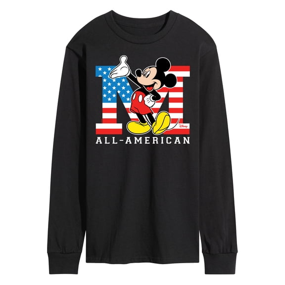 Disney - Americana - Mickey Flag All American - Men's Long Sleeve T-Shirt