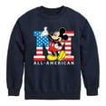 thumbnail image 1 of Disney - Americana - Mickey Flag All American - Toddler And Youth Crewneck Fleece Sweatshirt, 1 of 5