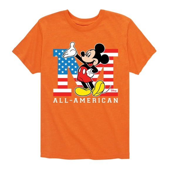 Disney - Americana - Mickey Flag All American - Toddler And Youth Short Sleeve Graphic T-Shirt