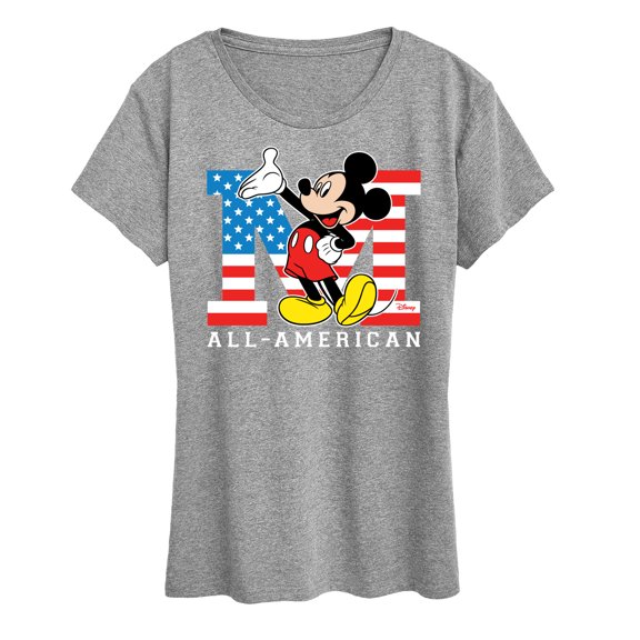 Disney - Americana - Mickey Flag All American - Women's Short Sleeve Graphic T-Shirt