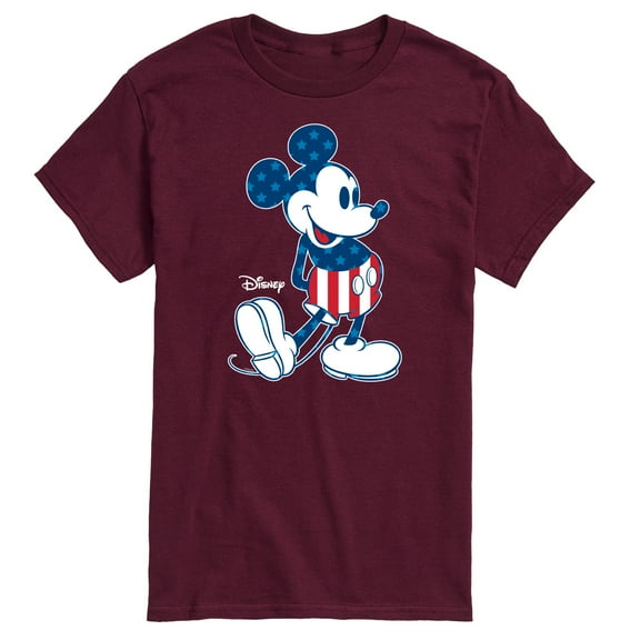 Disney - Americana - Mickey Flag Pattern - Adult Short Sleeve Graphic T-Shirt