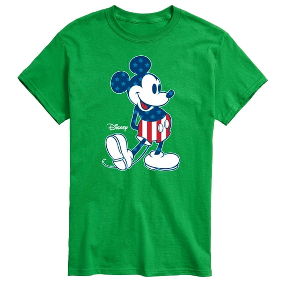 Disney - Americana - Mickey Flag Pattern - Adult Short Sleeve Graphic T-Shirt