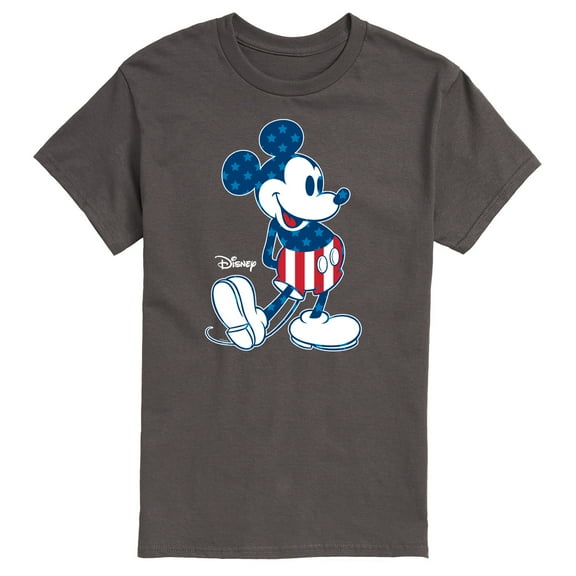 Disney - Americana - Mickey Flag Pattern - Adult Short Sleeve Graphic T-Shirt