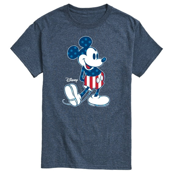 Disney - Americana - Mickey Flag Pattern - Adult Short Sleeve Graphic T-Shirt