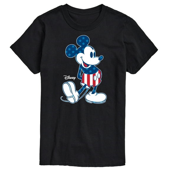 Disney - Americana - Mickey Flag Pattern - Adult Short Sleeve Graphic T-Shirt