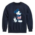 thumbnail image 1 of Disney - Americana - Mickey Flag Pattern - Toddler And Youth Crewneck Fleece Sweatshirt, 1 of 5