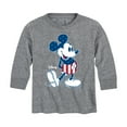 thumbnail image 1 of Disney - Americana - Mickey Flag Pattern - Toddler And Youth Long Sleeve Graphic T-Shirt, 1 of 5