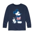 thumbnail image 1 of Disney - Americana - Mickey Flag Pattern - Toddler And Youth Long Sleeve Graphic T-Shirt, 1 of 5