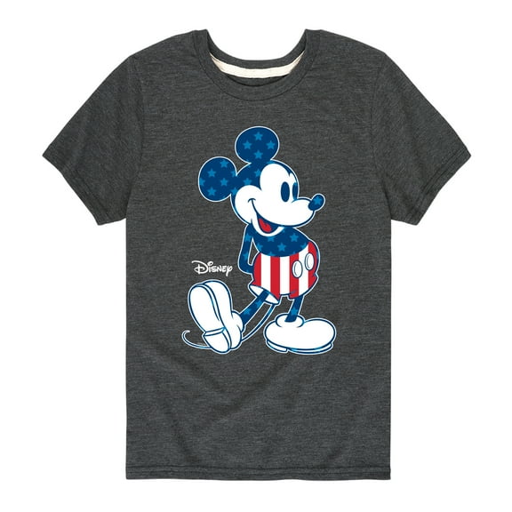 Disney - Americana - Mickey Flag Pattern - Toddler And Youth Short Sleeve Graphic T-Shirt