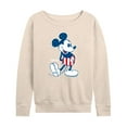 thumbnail image 1 of Disney - Americana - Mickey Flag Pattern - Women's Lightweight French Terry Long Sleeve Shirt, 1 of 5