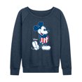 thumbnail image 1 of Disney - Americana - Mickey Flag Pattern - Women's Lightweight French Terry Long Sleeve Shirt, 1 of 5