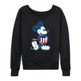 thumbnail image 1 of Disney - Americana - Mickey Flag Pattern - Women's Lightweight French Terry Long Sleeve Shirt, 1 of 5