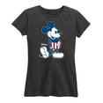 thumbnail image 1 of Disney - Americana - Mickey Flag Pattern - Women's Short Sleeve Graphic T-Shirt, 1 of 5