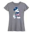 thumbnail image 1 of Disney - Americana - Mickey Flag Pattern - Women's Short Sleeve Graphic T-Shirt, 1 of 5