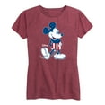 thumbnail image 1 of Disney - Americana - Mickey Flag Pattern - Women's Short Sleeve Graphic T-Shirt, 1 of 5