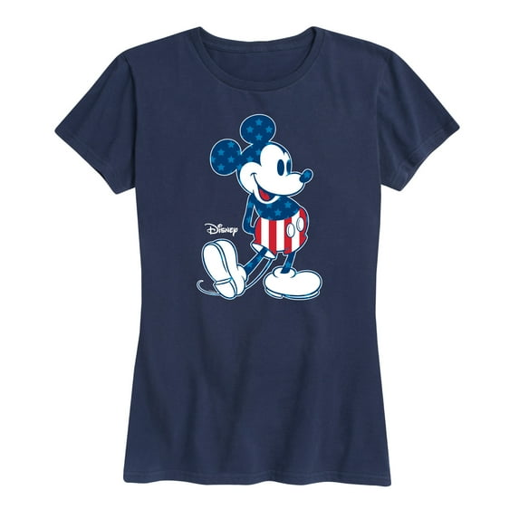 Disney - Americana - Mickey Flag Pattern - Women's Short Sleeve Graphic T-Shirt