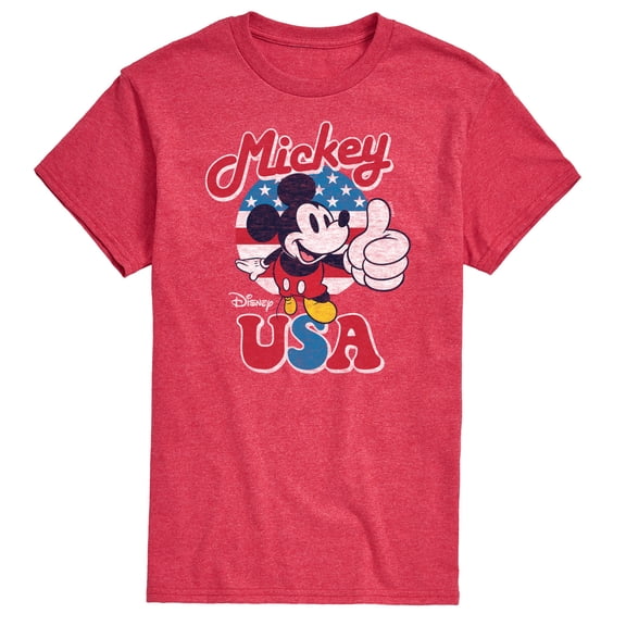Disney - Americana - Mickey Mouse USA Flag - Adult Short Sleeve Graphic T-Shirt