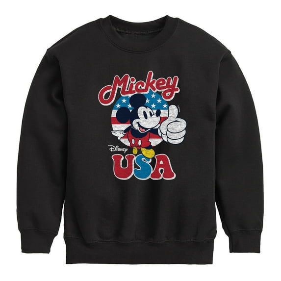 Disney - Americana - Mickey Mouse USA Flag - Toddler And Youth Crewneck Fleece Sweatshirt