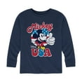 thumbnail image 1 of Disney - Americana - Mickey Mouse USA Flag - Toddler And Youth Long Sleeve Graphic T-Shirt, 1 of 5