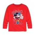thumbnail image 1 of Disney - Americana - Mickey Mouse USA Flag - Toddler And Youth Long Sleeve Graphic T-Shirt, 1 of 5