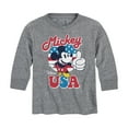 thumbnail image 1 of Disney - Americana - Mickey Mouse USA Flag - Toddler And Youth Long Sleeve Graphic T-Shirt, 1 of 5