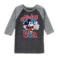 thumbnail image 1 of Disney - Americana - Mickey Mouse USA Flag - Toddler And Youth Raglan Graphic T-Shirt, 1 of 6