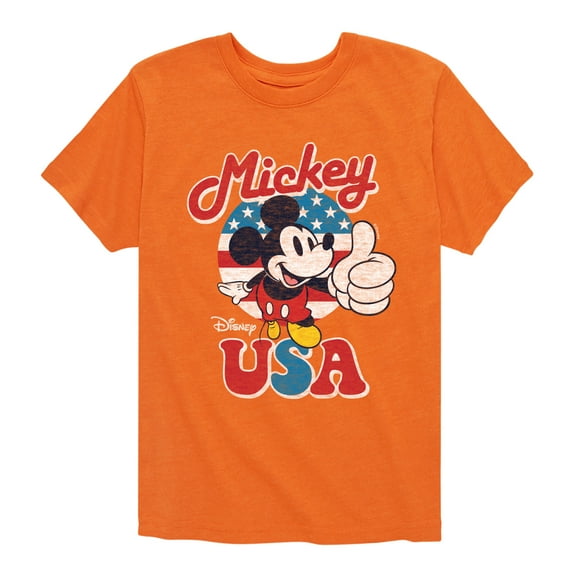 Disney - Americana - Mickey Mouse USA Flag - Toddler And Youth Short Sleeve Graphic T-Shirt