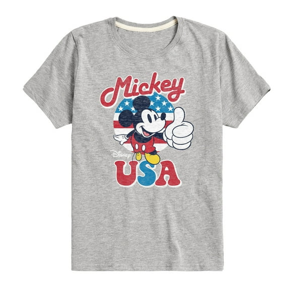 Disney - Americana - Mickey Mouse USA Flag - Toddler And Youth Short Sleeve Graphic T-Shirt