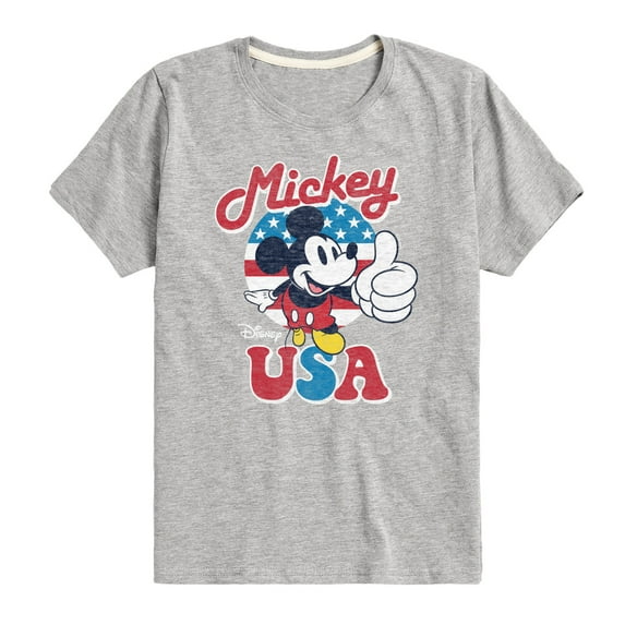 Disney - Americana - Mickey Mouse USA Flag - Toddler And Youth Short Sleeve Graphic T-Shirt