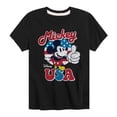 thumbnail image 1 of Disney - Americana - Mickey Mouse USA Flag - Toddler And Youth Short Sleeve Graphic T-Shirt, 1 of 5
