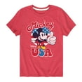 thumbnail image 1 of Disney - Americana - Mickey Mouse USA Flag - Toddler And Youth Short Sleeve Graphic T-Shirt, 1 of 5