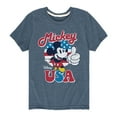 thumbnail image 1 of Disney - Americana - Mickey Mouse USA Flag - Toddler And Youth Short Sleeve Graphic T-Shirt, 1 of 5