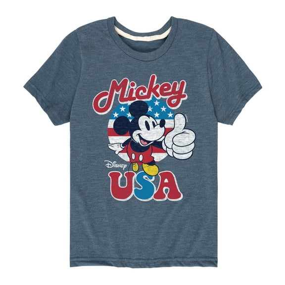 Disney - Americana - Mickey Mouse USA Flag - Toddler And Youth Short Sleeve Graphic T-Shirt
