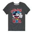 thumbnail image 1 of Disney - Americana - Mickey Mouse USA Flag - Toddler And Youth Short Sleeve Graphic T-Shirt, 1 of 5