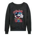 thumbnail image 1 of Disney - Americana - Mickey Mouse USA Flag - Women's Lightweight French Terry Long Sleeve Shirt, 1 of 5