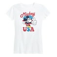thumbnail image 1 of Disney - Americana - Mickey Mouse USA Flag - Women's Short Sleeve Graphic T-Shirt, 1 of 5