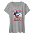 thumbnail image 1 of Disney - Americana - Mickey Mouse USA Flag - Women's Short Sleeve Graphic T-Shirt, 1 of 5