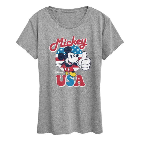 Disney - Americana - Mickey Mouse USA Flag - Women's Short Sleeve Graphic T-Shirt