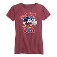 thumbnail image 1 of Disney - Americana - Mickey Mouse USA Flag - Women's Short Sleeve Graphic T-Shirt, 1 of 5