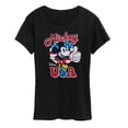 thumbnail image 1 of Disney - Americana - Mickey Mouse USA Flag - Women's Short Sleeve Graphic T-Shirt, 1 of 5