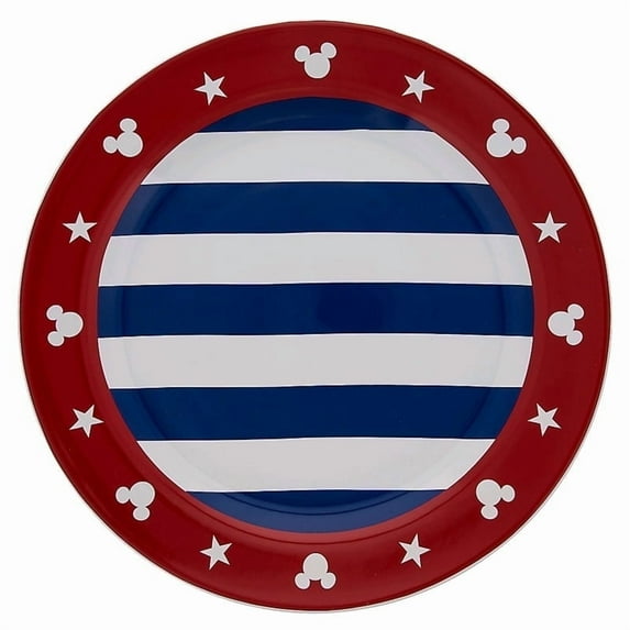 Disney Americana Mickey Mouse Multicolor Dinner Plate Red White & Blue - 11 Inch