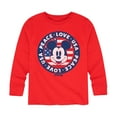 thumbnail image 1 of Disney - Americana - Mickey Peace Love USA - Toddler And Youth Long Sleeve Graphic T-Shirt, 1 of 5